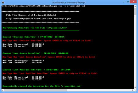 FileTimeChanger in Action